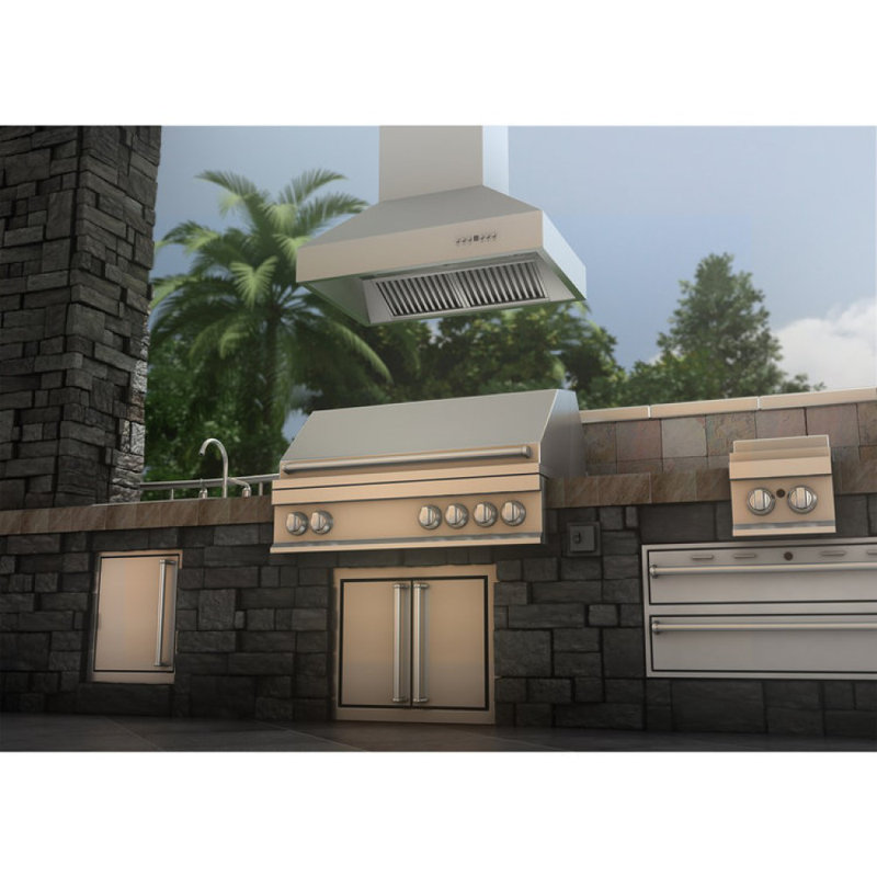 36" 700 CFM Ducted Island Range Hood in Stainless Steel