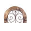 Décoration murale brune à volutes arquées en bois avec volutes en métal bronze