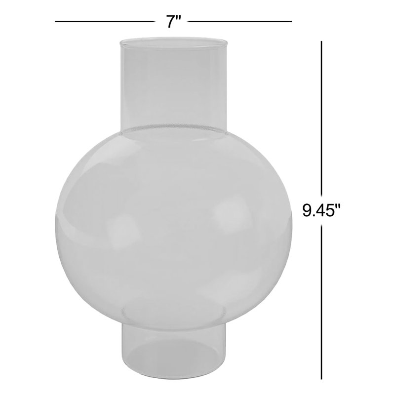 Vase de table en verre Clarabelle, H 9,45 po x l 7 po x P 7 po, Vert canard