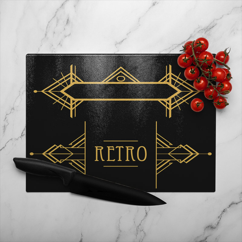 Art Deco Retro Glass Chopping Board