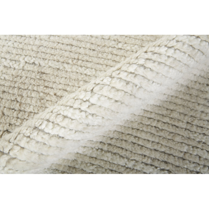 Alford Wool Striped Area Rug in Ivory, Rectangle 2' x 3'