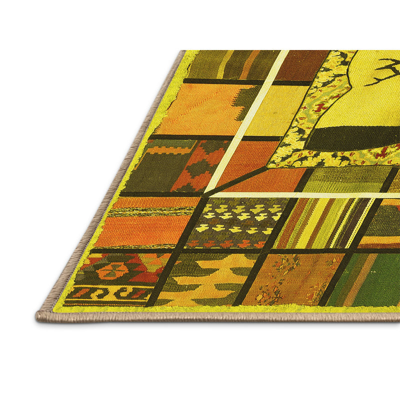 Performance Patchwork Indoor Rug, Rectangle 3' x 5'