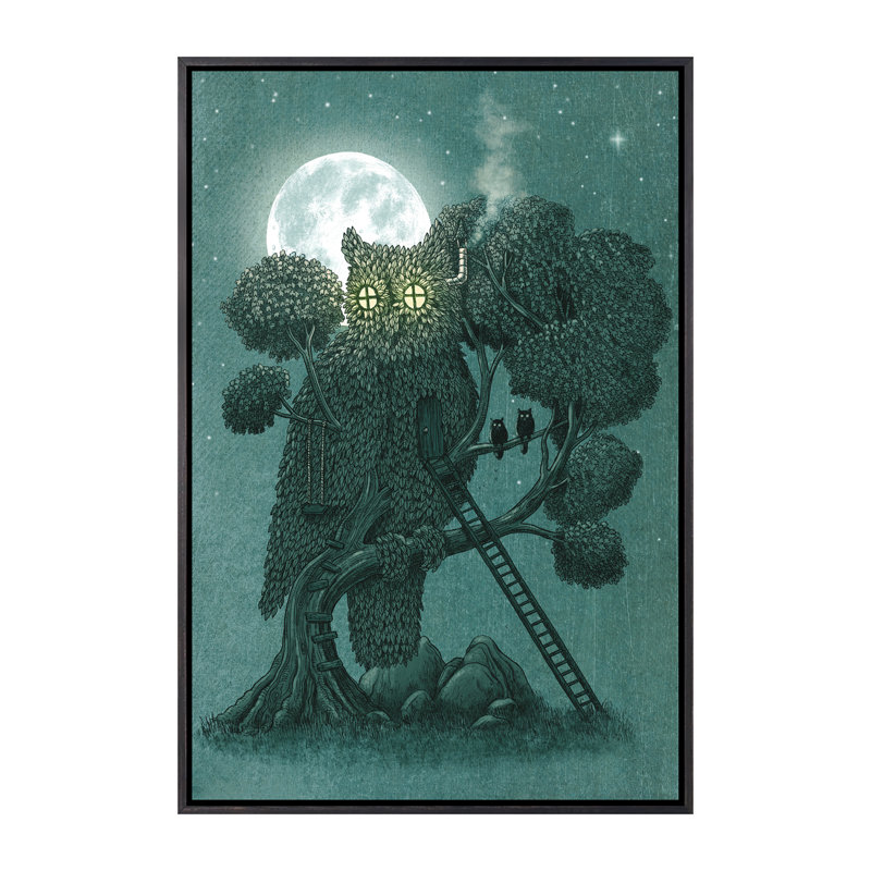 «Night Watch» par Terry Fan - impression, H 60 po x l 40po x P 1,5 po, Toile avec cadre noir patiné, Pas de tapis