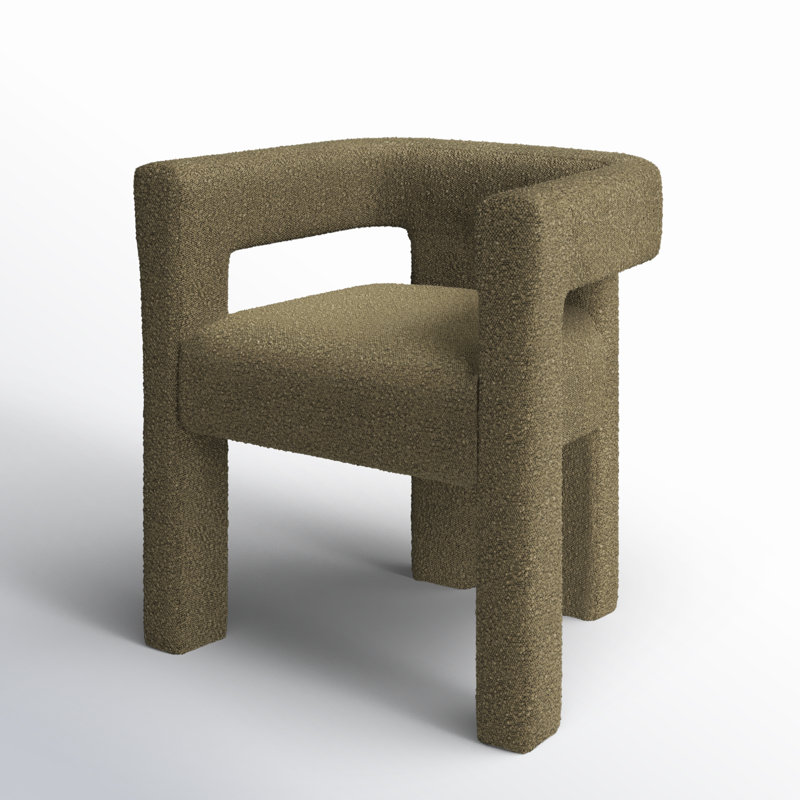 Cedernier Boucle Dining Armchair, Olive