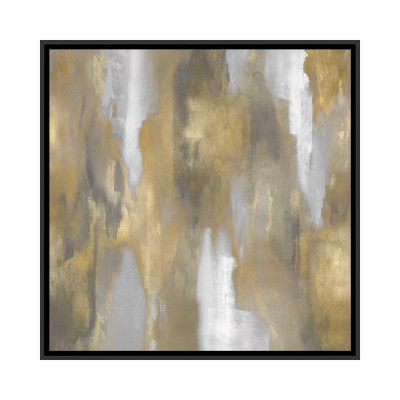 « apex gold i », impression sur toile, H 18 po x l 18 po x P 1,5 po, Toile avec cadre flottant noir, Pas de tapis
