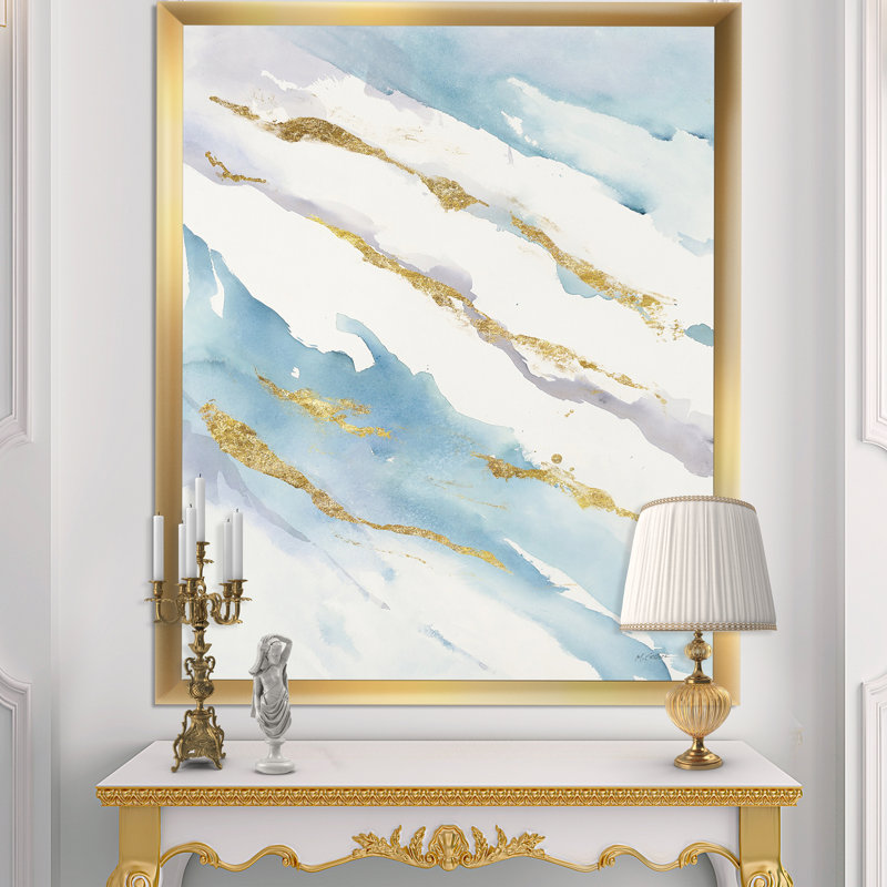 " Abstract Drift V2 ", 46" H x 36" W x 1.5" D, Gold Frame