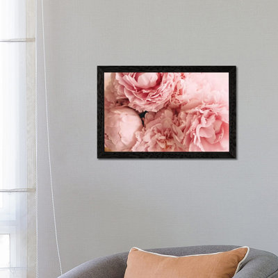 Blush Peonies by Chelsea Victoria - Floater Frame Print on Canvas