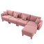 Canapé modulaire en L convertible en forme de L à 4 places avec pieds en forme de coquillage, amovibles et cylindriques. Confort et style pour votre espace de bureau-544640523