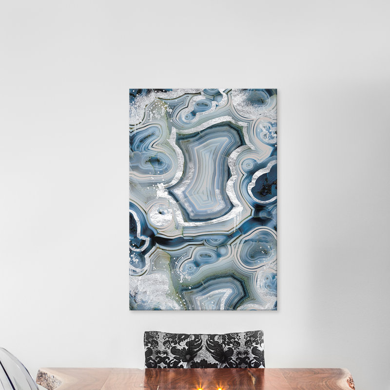 Sterling Sapphire Geode - Wrapped Canvas Print, 66.04 cm H x 45.72 cm W x 1.91 cm D