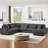 Dark Gray 5 U-Shaped Sectional , Corduroy Upholstery, Chaise Lounge, Frame, Comfortable Seating Ergonomic , And Removable Cushions
