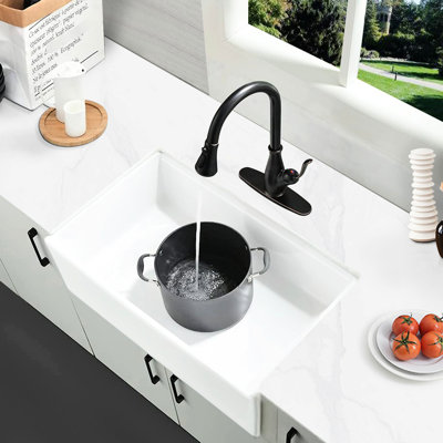 33"X20" Workstation Kitchen Sink White - Heat , Stainproof, Scratch-, Rust-, Sound Deadening, Easy To Regulate White, Stain Scratch , Rust Proof, Silent, Cleaning