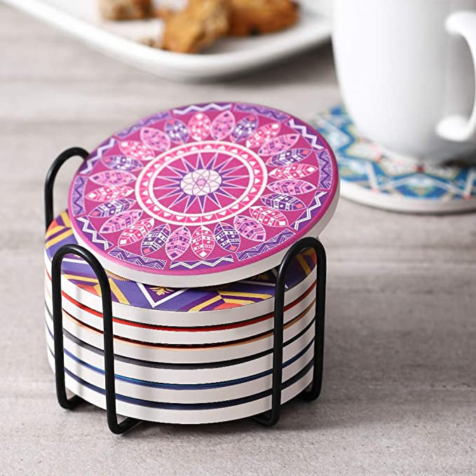 8 ensembles de sous-verres absorbants