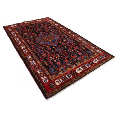 Dimetri One-of-a-Kind 5'7'' X 9'2'' Wool Area Rug Navy Blue , Malibu , Red