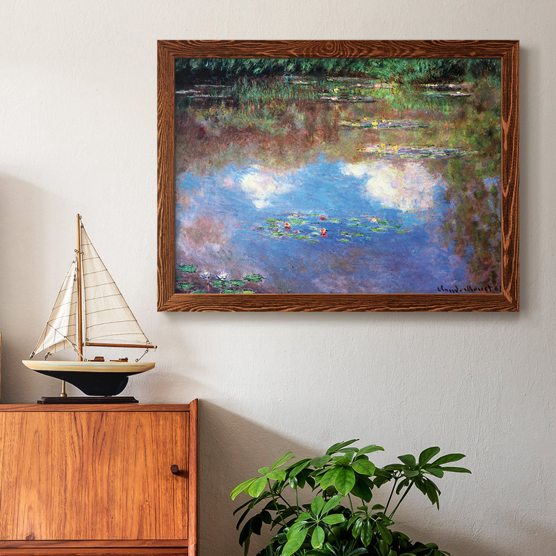 «Water Lily Pond # 4», reproduction encadrée sur toile par Monet, Érable, H 14 po x l 20 po x P 1,5 po
