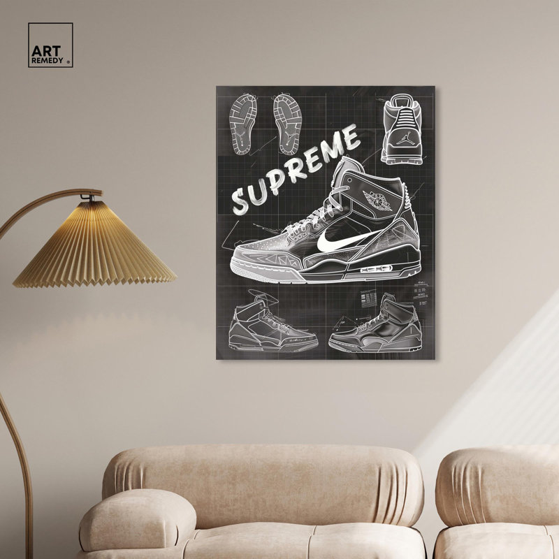 Blueprint Sneaker Art on Wrapped Canvas, 36" x 30"