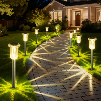 Solar Lights Outdoor, Stainless Steel - Waterproof, Led Landscape, Garden Lights For Pathway