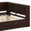 Lit de jour moderne avec tablettes de rangement, USB, DEL et 2 tiroirs pour l'organisation-1890089488