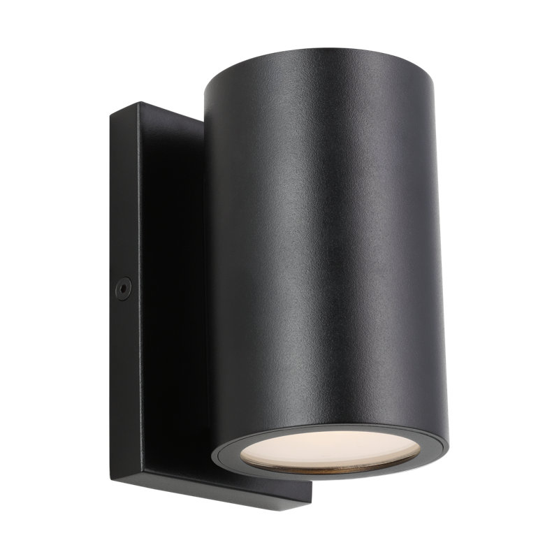 Sean Lavin Pressa 2-light outdoor round small wall sconce light in natural brass finish, Black