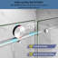 Porte de douche coulissante simple en verre sans cadre, 49-54 po L x 76 po H, verre trempé 5/16 po (8 mm) avec protection anti-explosion-136166506