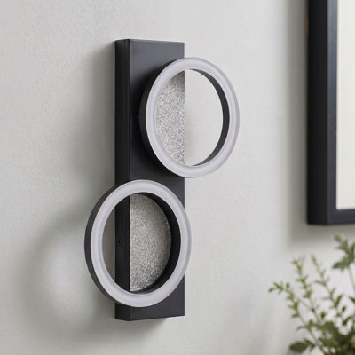 1-black white circular LED dimmable vanity light