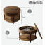 Table basse ronde moderne avec compartiment caché, tablette ouverte et pieds réglables-717485581
