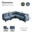 Chenille Sleeper Sectional Corner Couch Modular Sofa Bed With Storage Chaise-2139768590-2140757530