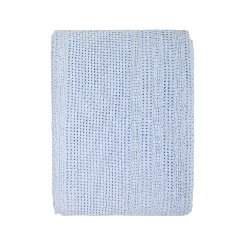 Munro Cotton Baby Blanket, White/Pink
