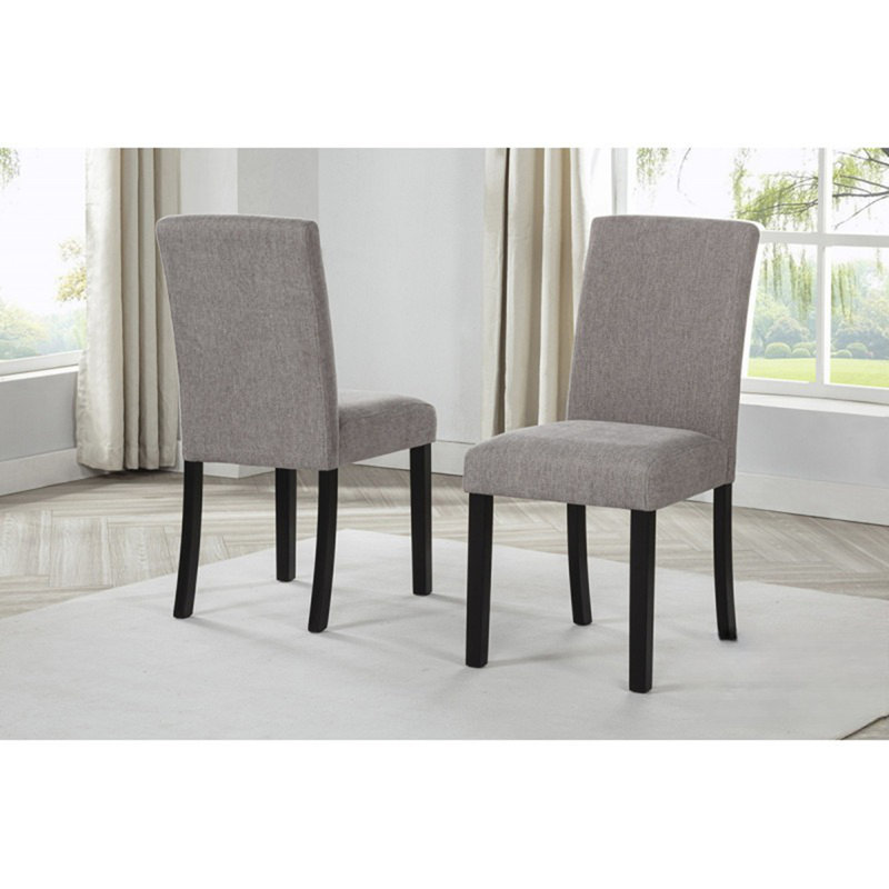 Ensemble de 2 chaises de salle à manger rembourrées en tissu gris