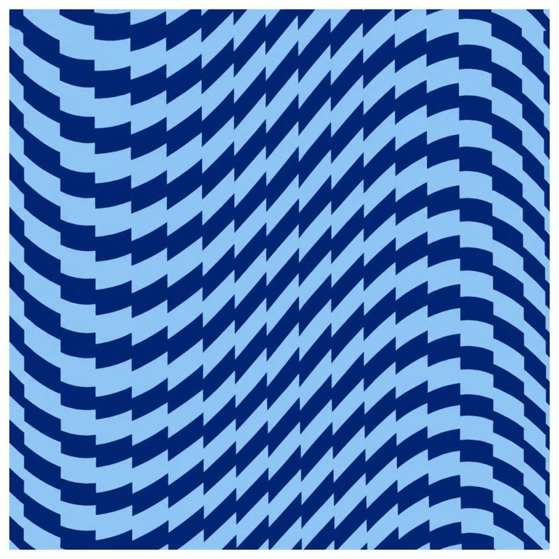 Couvertures bleues à motif géométrique ondulé, 60in W x 80in H