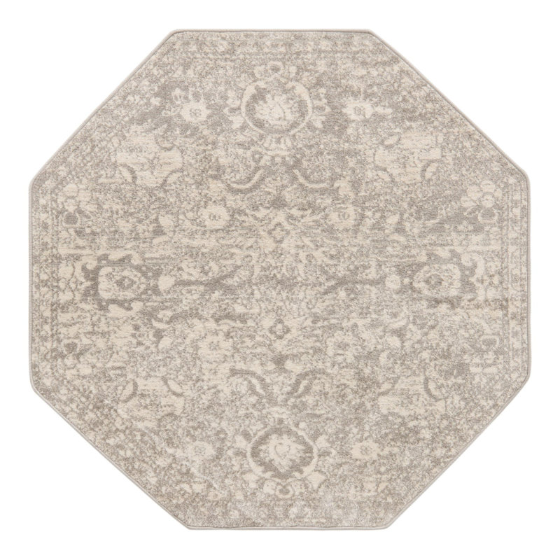 Gause Floral Indoor Rug, Octagon 3'11" x 3'11"