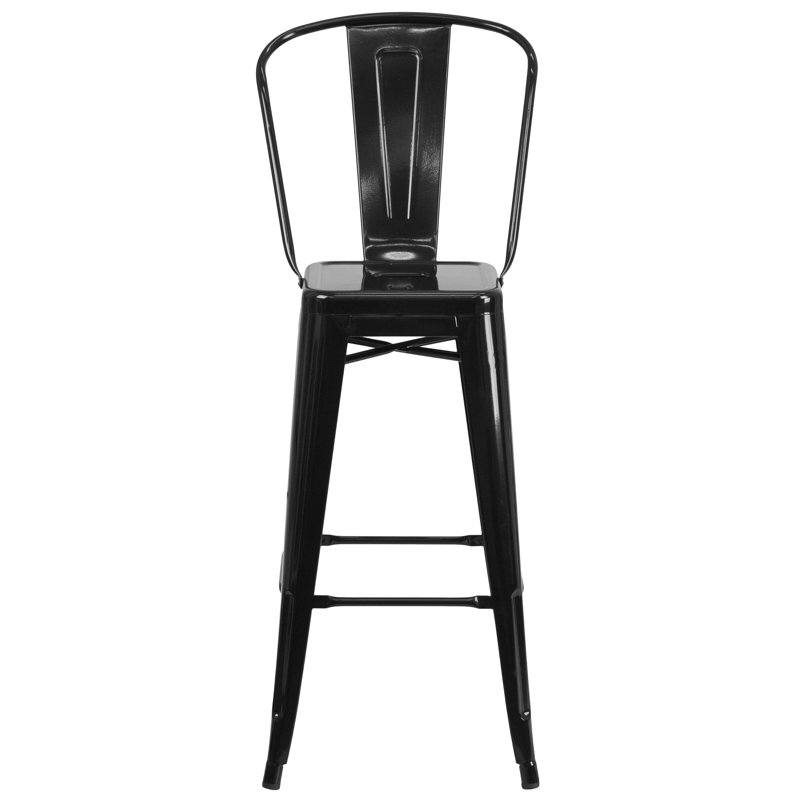 Tabouret de bar Iddings, Similicuir noir, 4, Tabouret de bar (siège d'une hauteur de 30 po)