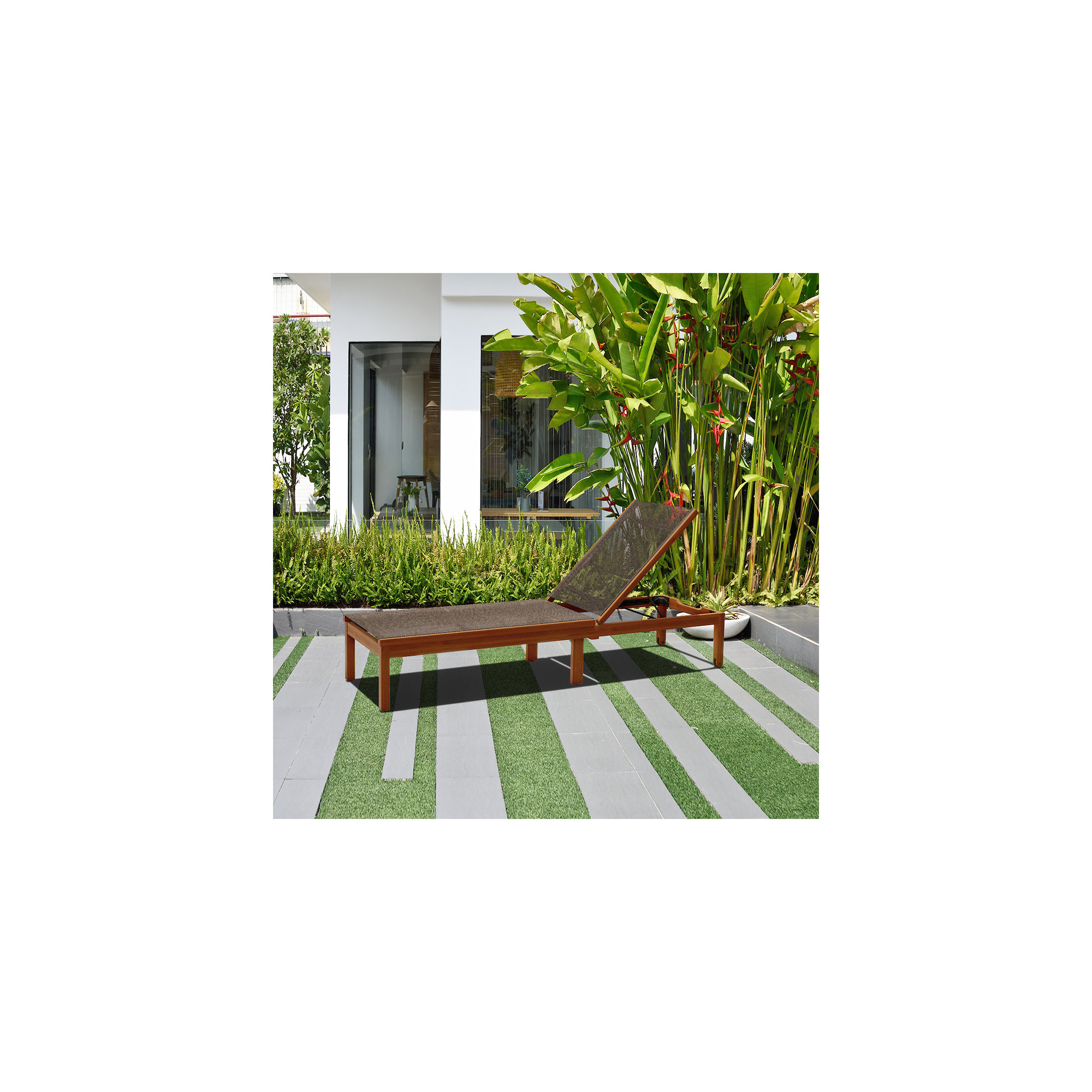 Medrano 23.5'' Outdoor Aluminum Chaise Lounge, Brown