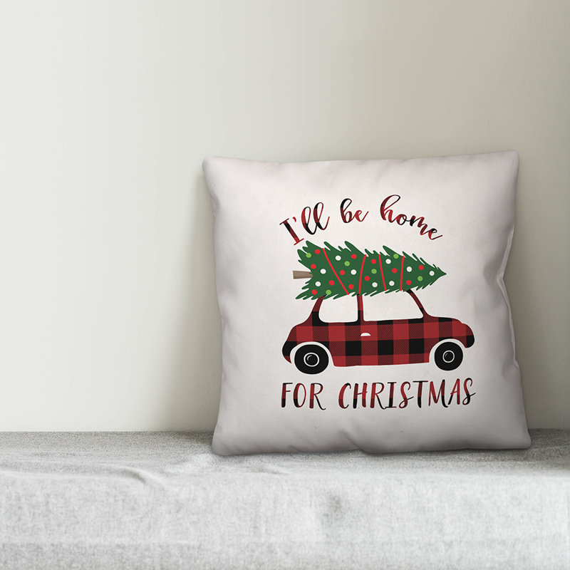  Housse de coussin d'extérieur «I'm Be Home for Christmas», 20 po x 20 po, Housse de coussin seulement - Insert