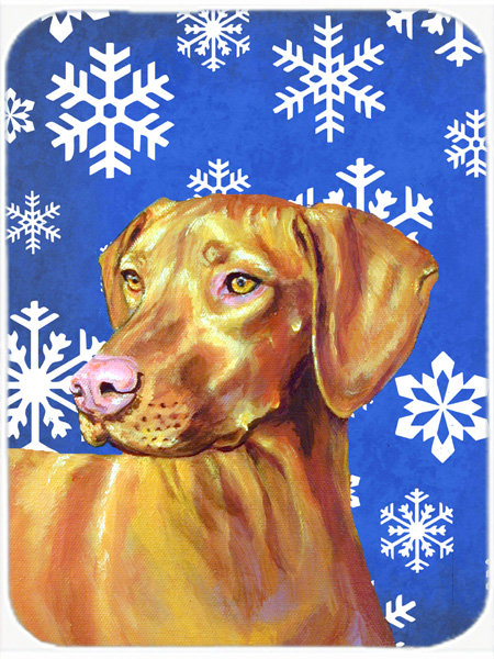 Planche à découper en verre vizslae allée de vacances Ashlynn, Bleu / Blanc