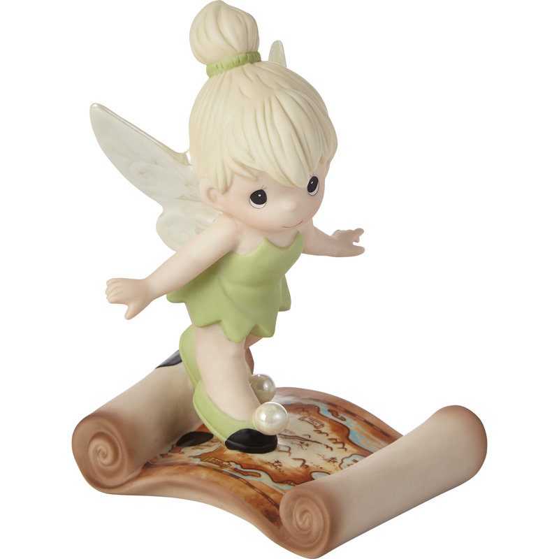Figurine Precious Moments Disney Tinker Bell déroulant une carte de Neverland 6,1 pouces