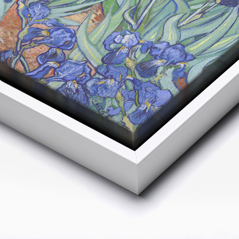 Van Gogh - Iris n ° 1, Canevas, H 12 po x l 16 po, Encadrement blanc