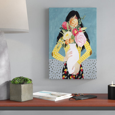 «Flower Vase Girl II», peinture sur toile