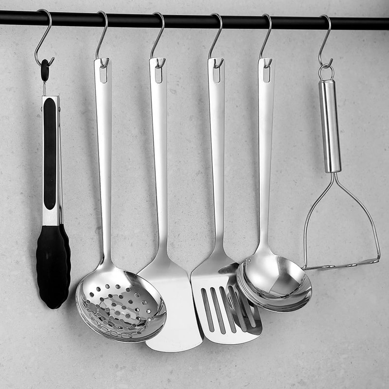 Ensemble d'ustensiles de cuisine en acier inoxydable - 6 pièces pour une cuisine polyvalente