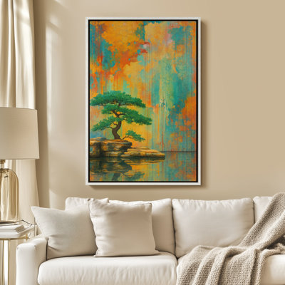 Art mural encadré, impressions murales abstraites rétro pour chambre à coucher - 16 po x 24 po