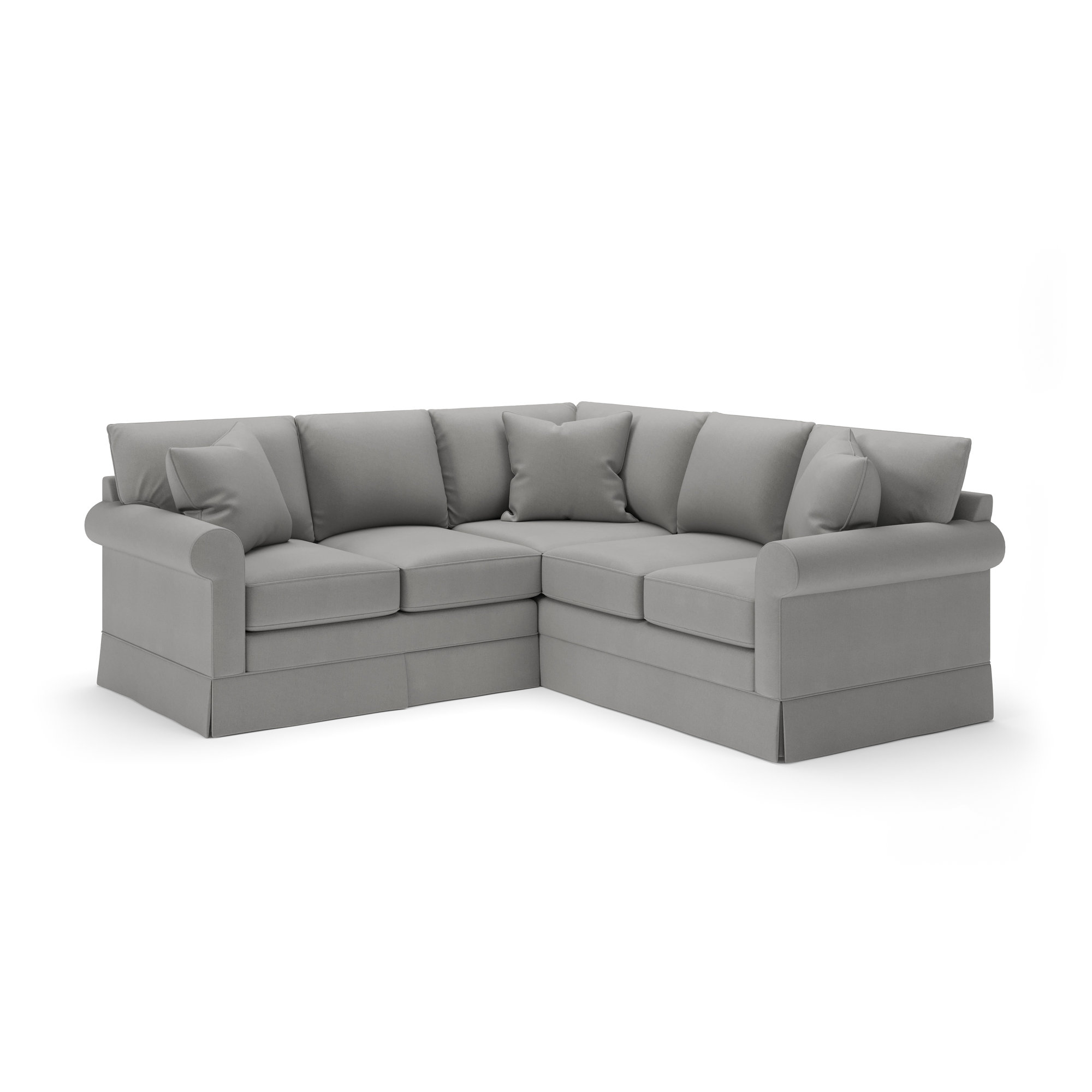 Friedman Upholstered L-Sectional, Bayou Light Gray Canvas