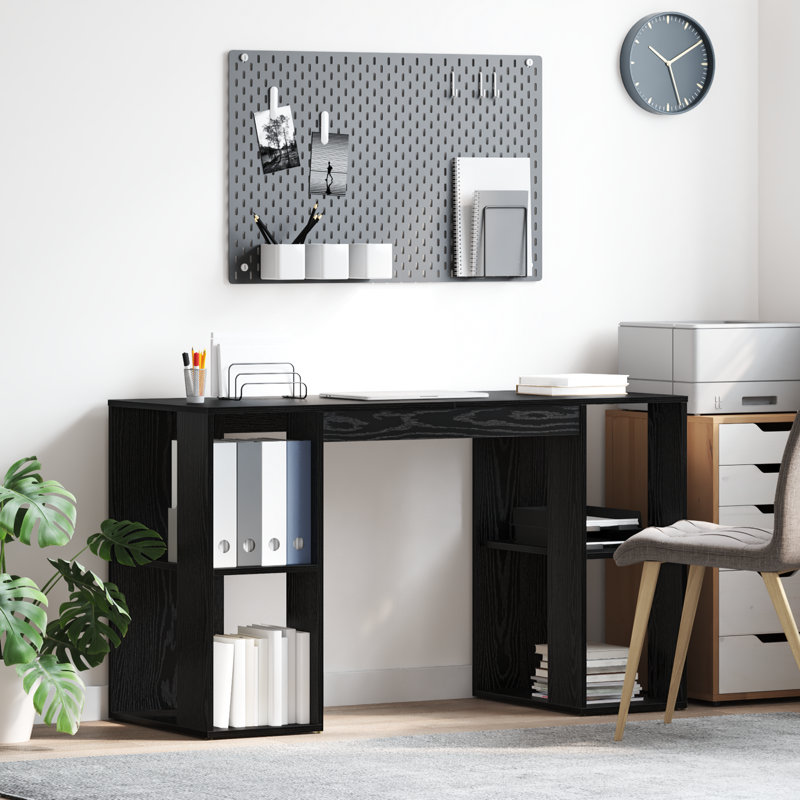 Computer Desk, Black Oak