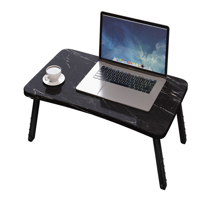 Table pliante InterGo, bureau d'ordinateur portable portable, plateau de table de lit et support d'ordinateur en marbre noir