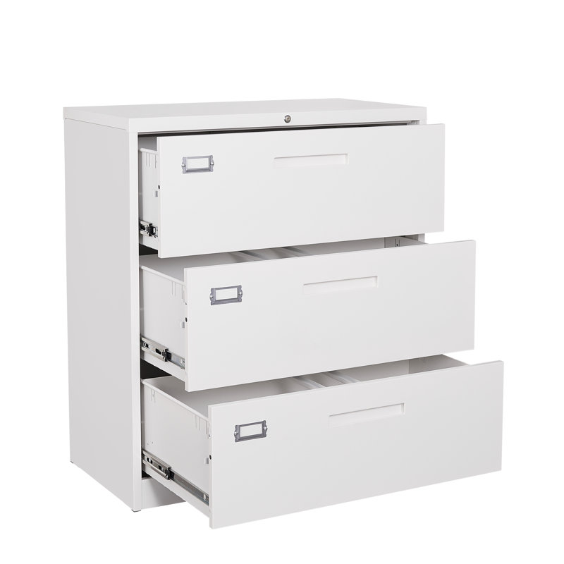 Karanfila 35.43'' Wide 3 -Drawer Steel File Cabinet, White