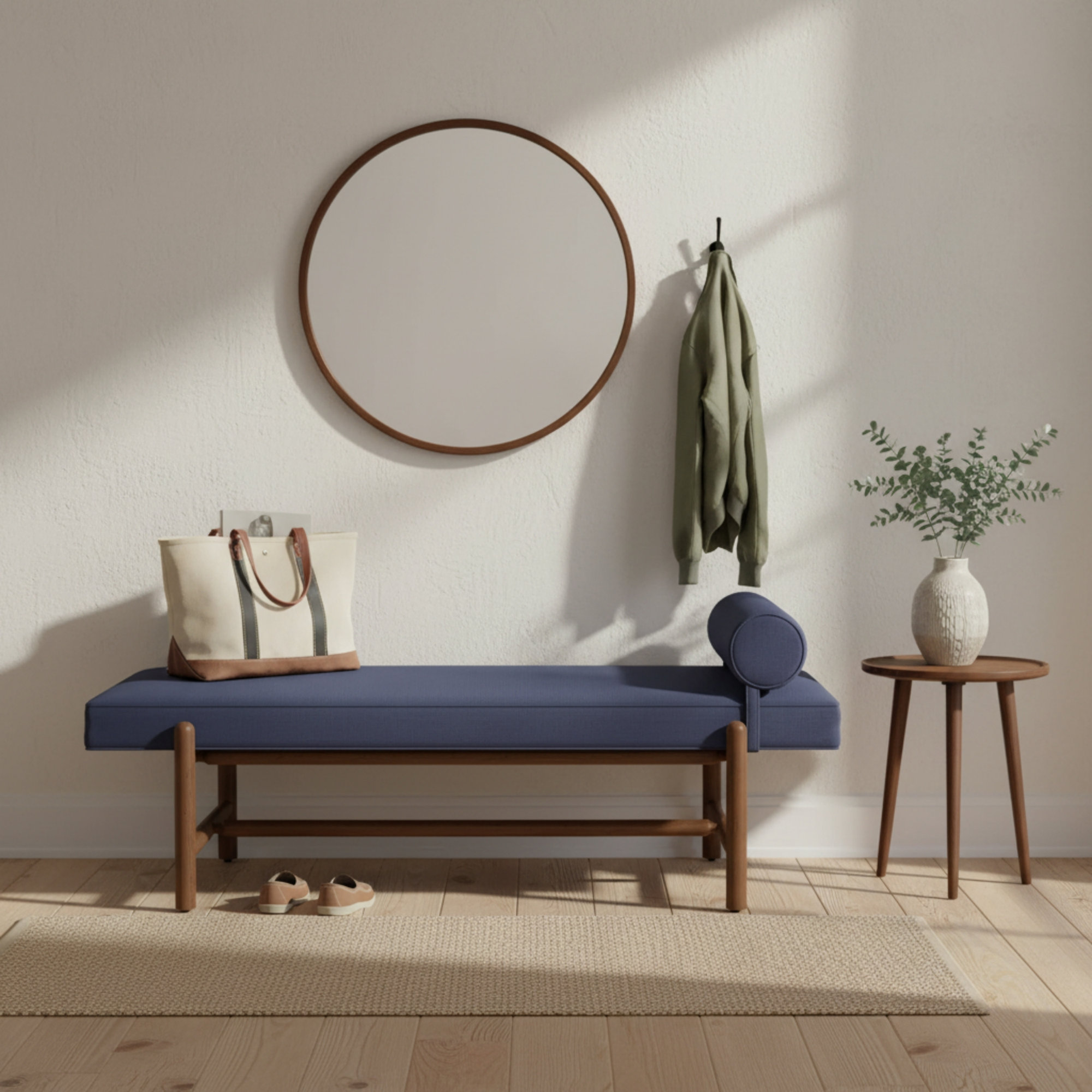 Cellire Bench, Brown, Navy