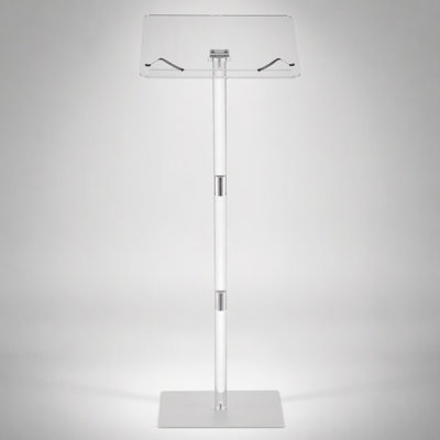 43-Inch Acrylic Lectern with Wide Reading Surface, Adjustable Angle, and Portable Design for Various Events