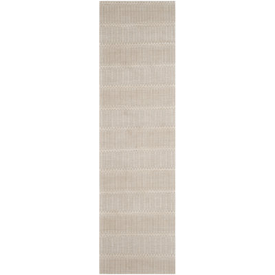 Tapis beige tissé à la main à rayures Amritpal