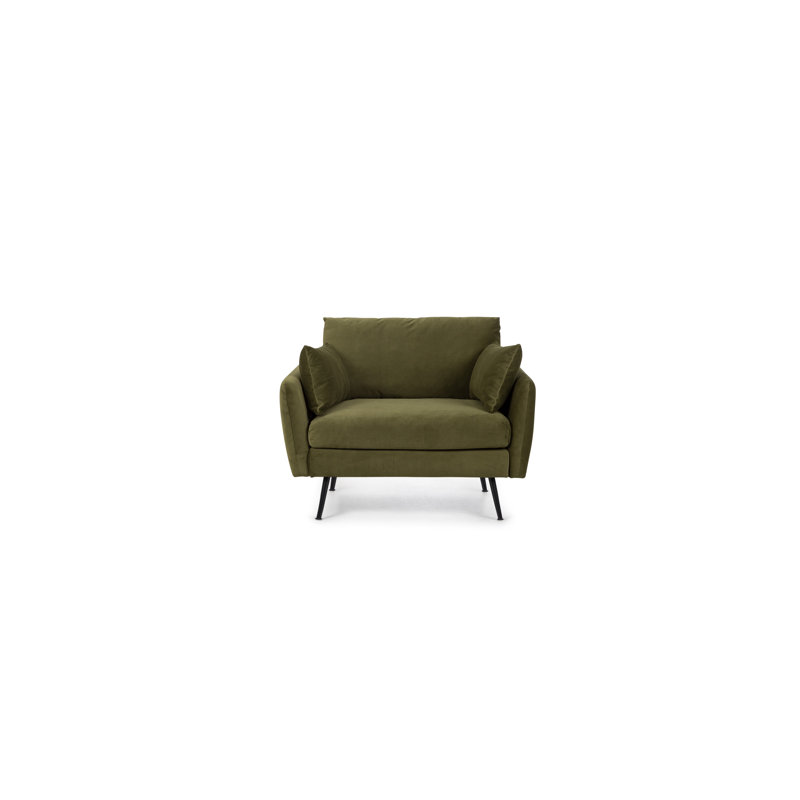 Albany Park PARK ARMCHAIR Blue Velvet With Black Legs Wayfair