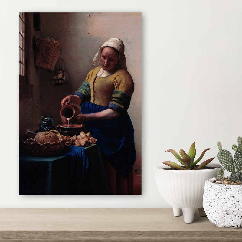 «The Milkmaid», impression murale contemporaine classique, H 18 po x l 12 po