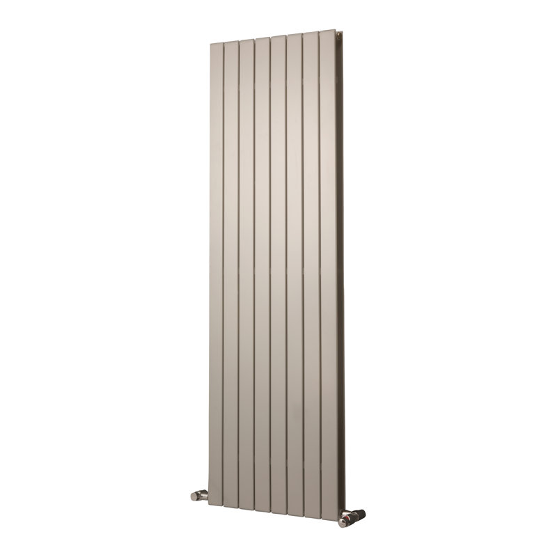 Andrew Vertical Designer Radiator, 150 cm H x 59.5 cm W x 8.6 cm D, Silver