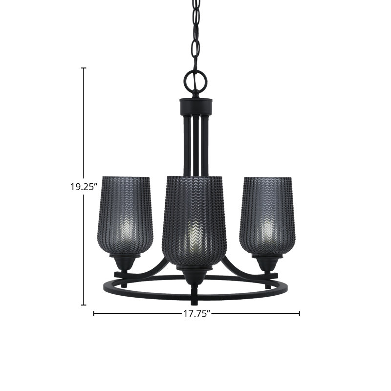 Paramount 3 Light Uplight Chandelier, Black